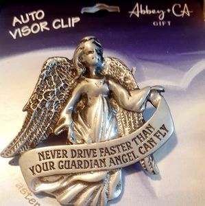 Guardian Angel never drive faster visor clip.